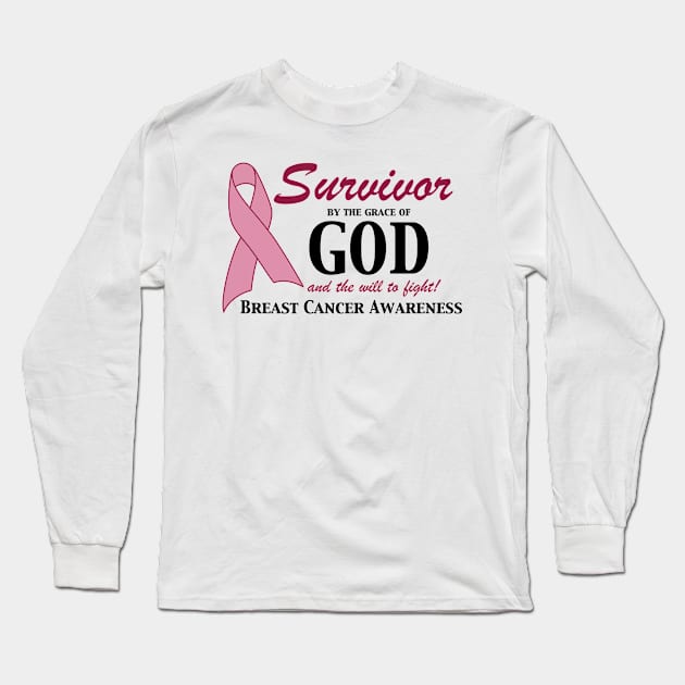 Survivor by the grace of God Long Sleeve T-Shirt by VirgoArtStudio